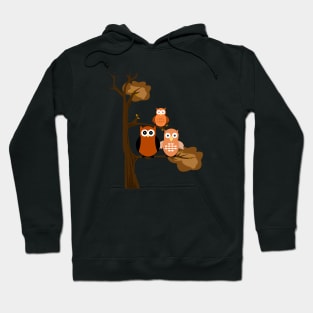 Orange Owls Hoodie